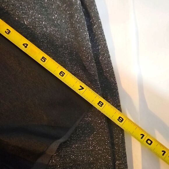 Generation LOVE MED Sparkly Midi/Mini T-Shirt Dress Faux Leather Sleeves - Picture 7 of 13